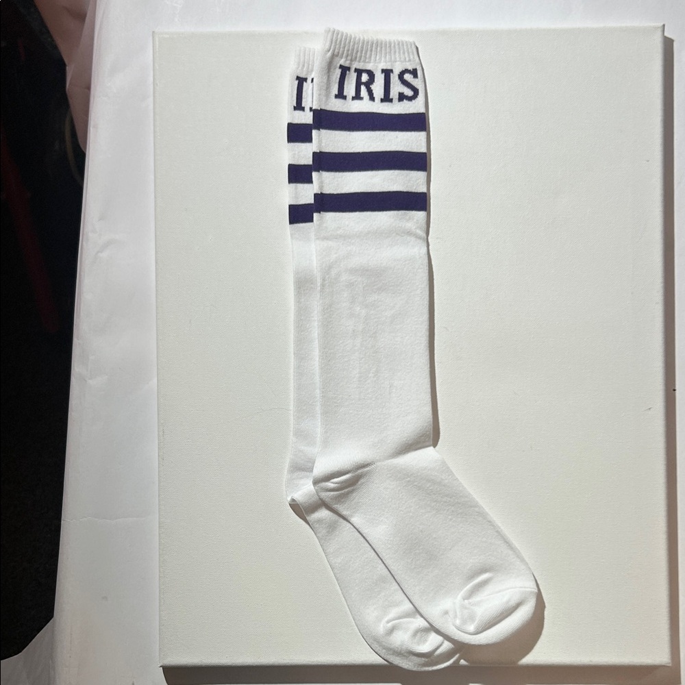 White & Purple “Iris” Knee-High Socks *NEW*